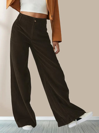 Sophie Laurent | Wide Leg Corduroy Pants For Women