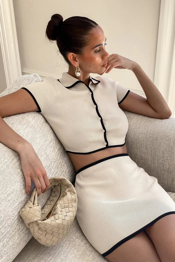 Elise Crompton | Contrast Trim Knit Co-ord Set For Women
