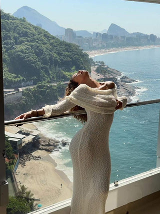 Charlotte Hayes | Off-Shoulder Bouclé Maxi Dress For Women