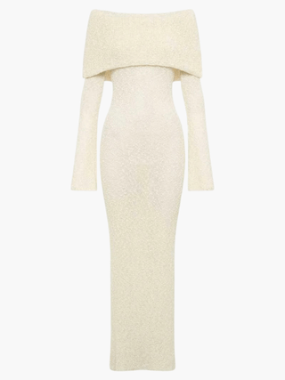 Charlotte Hayes | Off-Shoulder Bouclé Maxi Dress For Women