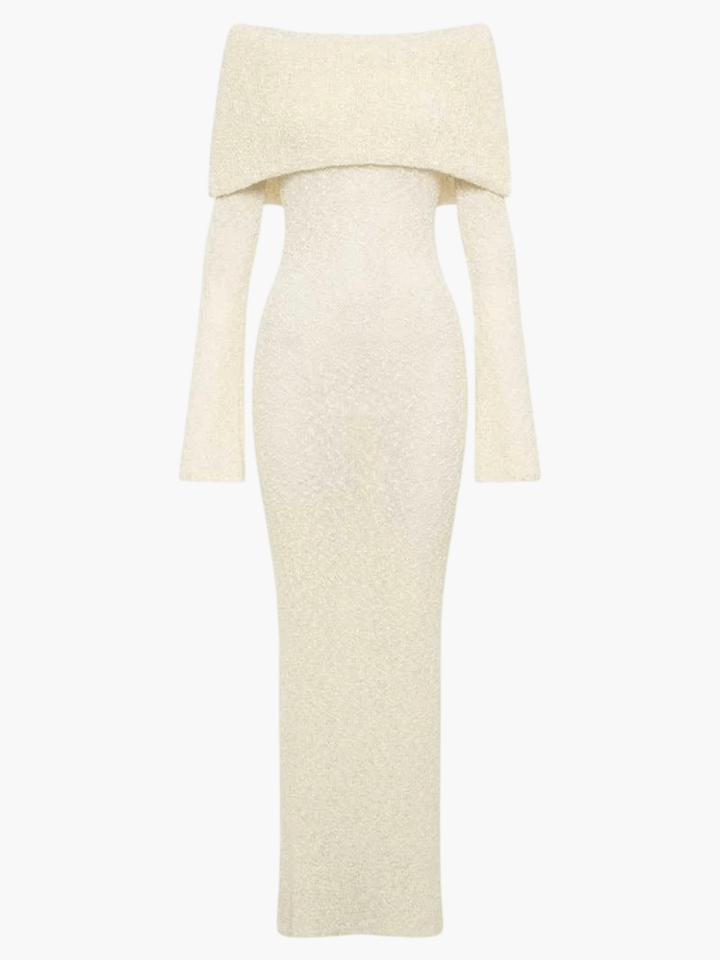 Charlotte Hayes | Off-Shoulder Bouclé Maxi Dress For Women