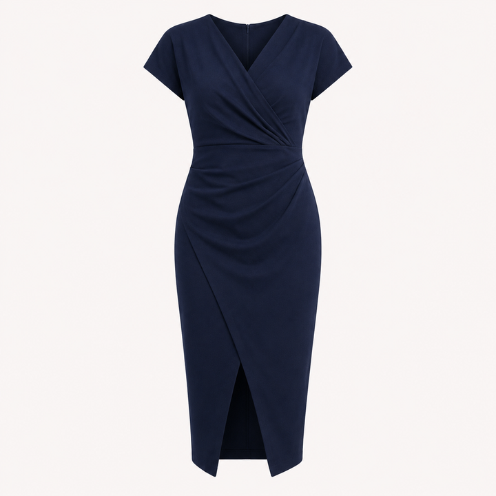 Elise Calloway | Wrap Midi Dress Navy For Women