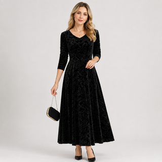 Elise Campbell | Embossed Velvet Midi Dress For Women
