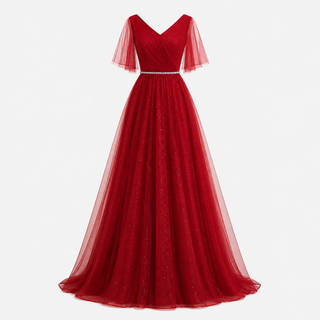 Elise Robertson | Sparkle Tulle A-line Maxi Gown For Women