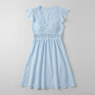 Elise Young | Lace Butterfly Sleeve Midi Dress For Women