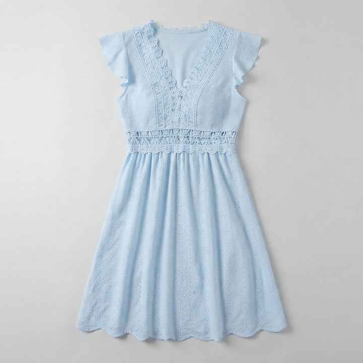 Elise Young | Lace Butterfly Sleeve Midi Dress For Women