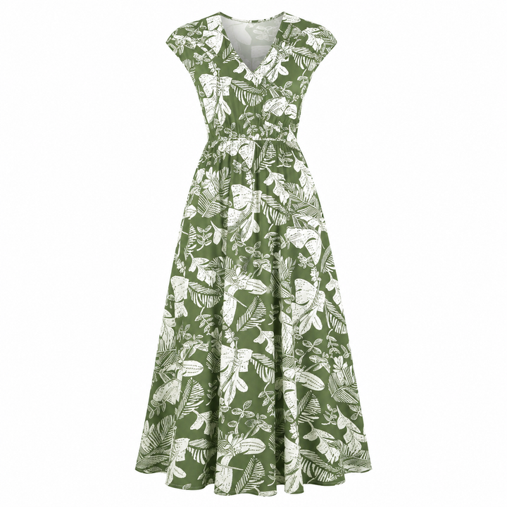 Ella Thompson | Floral V-Neck Maxi Dress For Women