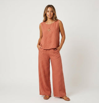 Eloise Martin | Linen Two-Piece Wide Leg Set For Women