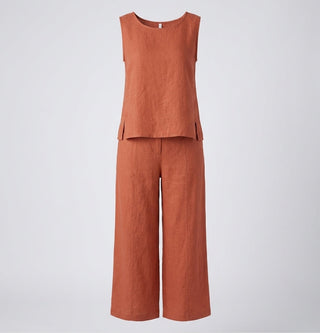 Eloise Martin | Linen Two-Piece Wide Leg Set For Women