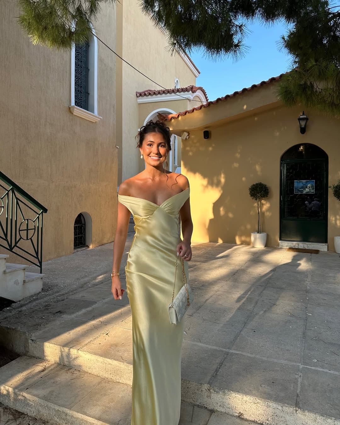 Charlotte Reid | Satin Off-Shoulder Maxi Dress For Women