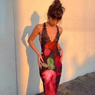 Sienna Blackwell | Sheer Floral Maxi Dress For Women
