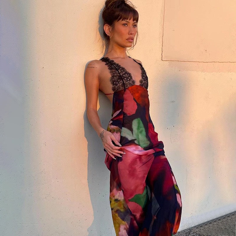 Sienna Blackwell | Sheer Floral Maxi Dress For Women