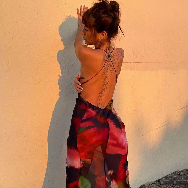 Sienna Blackwell | Sheer Floral Maxi Dress For Women