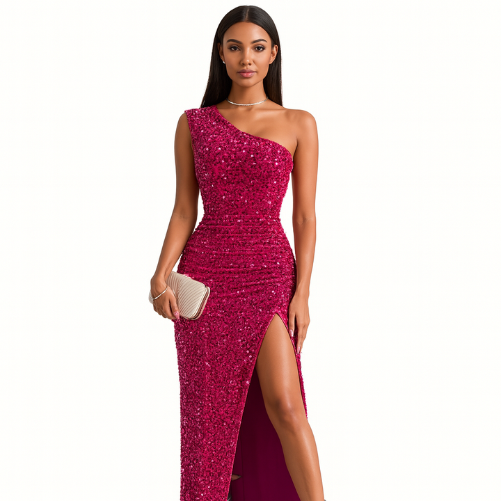 Grace Alderton | One Shoulder Sequin Maxi Dress For Women