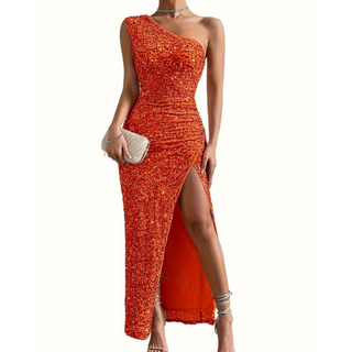 Grace Alderton | One Shoulder Sequin Maxi Dress For Women