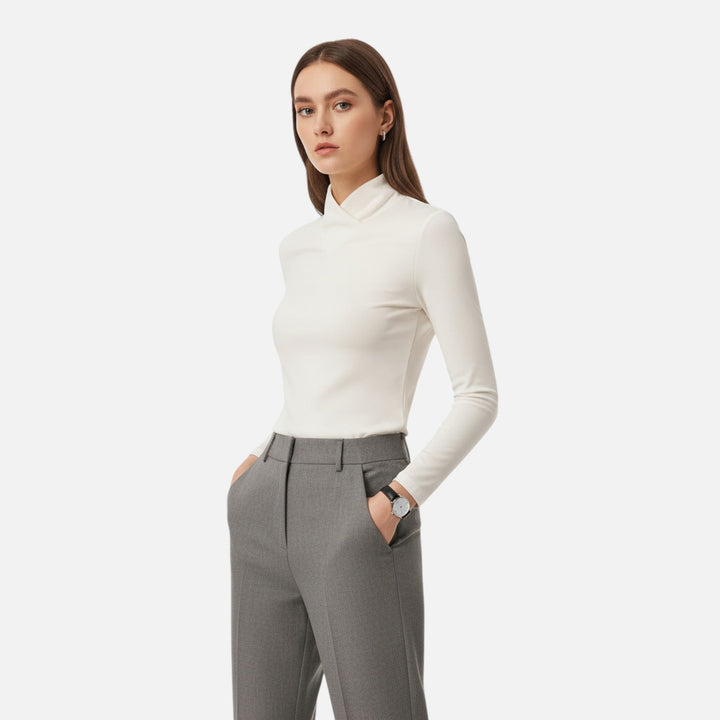 Elena Whitmore | Elegant Cross Neck Top For Women