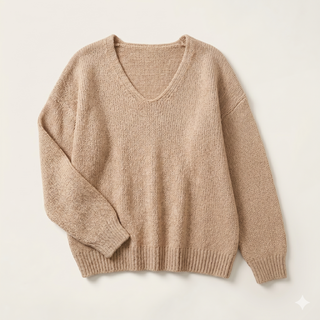 Aurélie Bernard | Relaxed V-Neck Knit Jumper With Soft Drape For Women