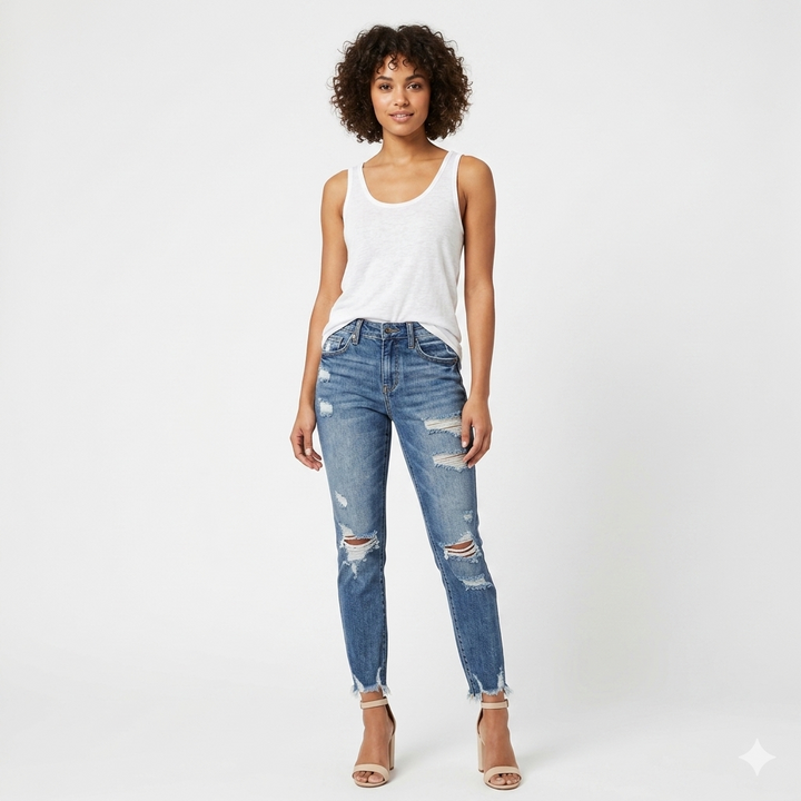 Camille Rousseau | Distressed Flared Denim Jeans With Vintage Edge (Women)