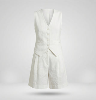 Gemma Paterson | Tailored Linen-Look Vest & Short Set For Women