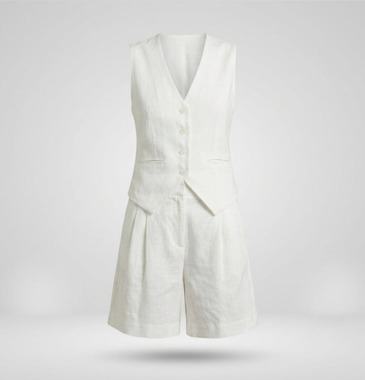 Gemma Paterson | Tailored Linen-Look Vest & Short Set For Women