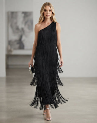 Georgia King | One-Shoulder Tassel Maxi Dress For Women