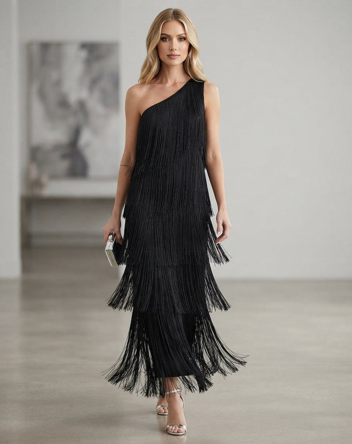 Georgia King | One-Shoulder Tassel Maxi Dress For Women