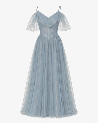 Georgia Mitchell | Sparkle Tulle Maxi Evening Dress For Women