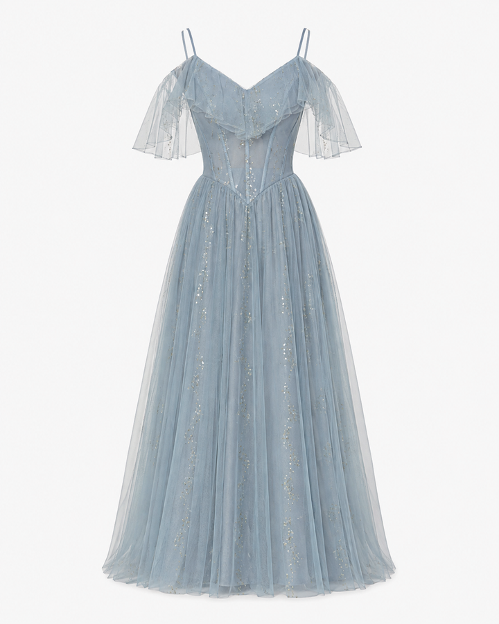 Georgia Mitchell | Sparkle Tulle Maxi Evening Dress For Women