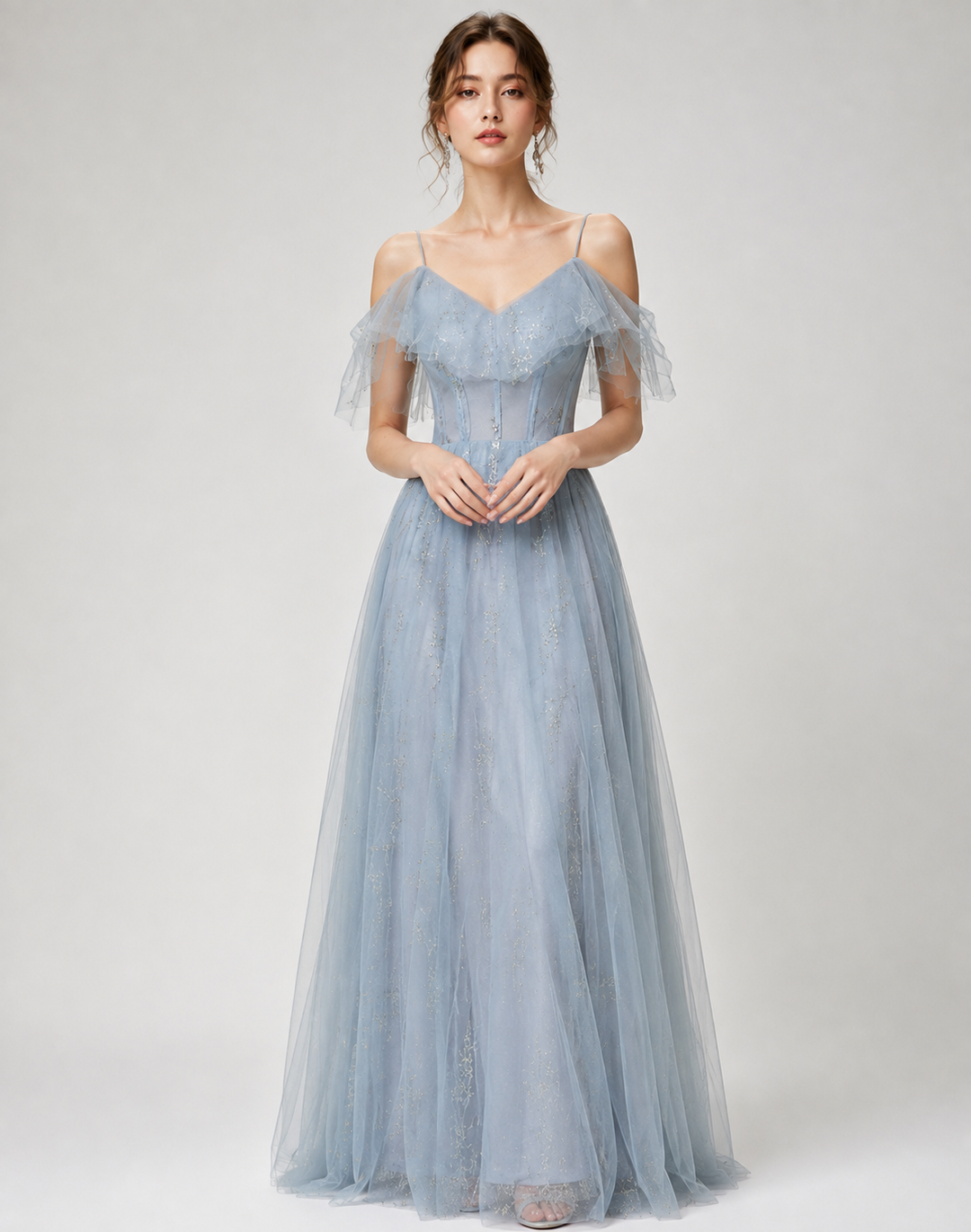 Georgia Mitchell | Sparkle Tulle Maxi Evening Dress For Women