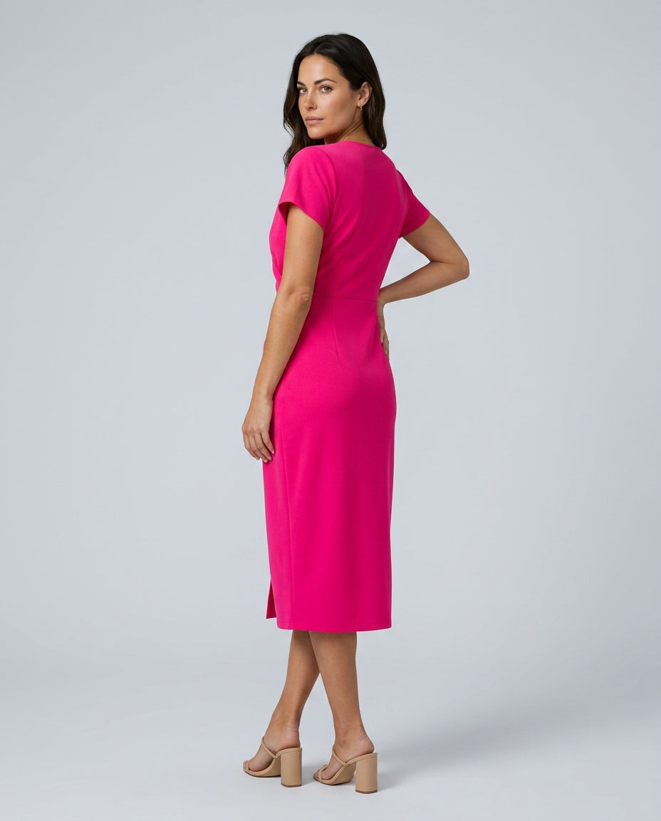 Elise Calloway | Wrap Midi Dress Navy For Women