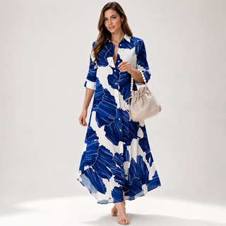 Grace Barrett | Printed Shirt Maxi Dress For Women