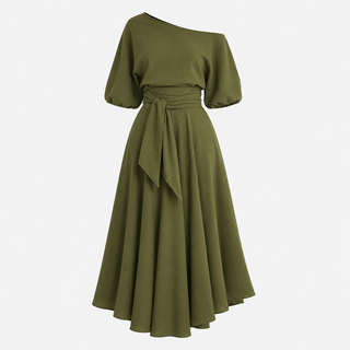 Grace Robertson | Off-Shoulder Tie Waist Maxi Dress For Women