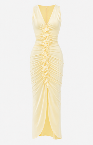 Grace Wilson | Ruched V-Neck Maxi Dress For Women