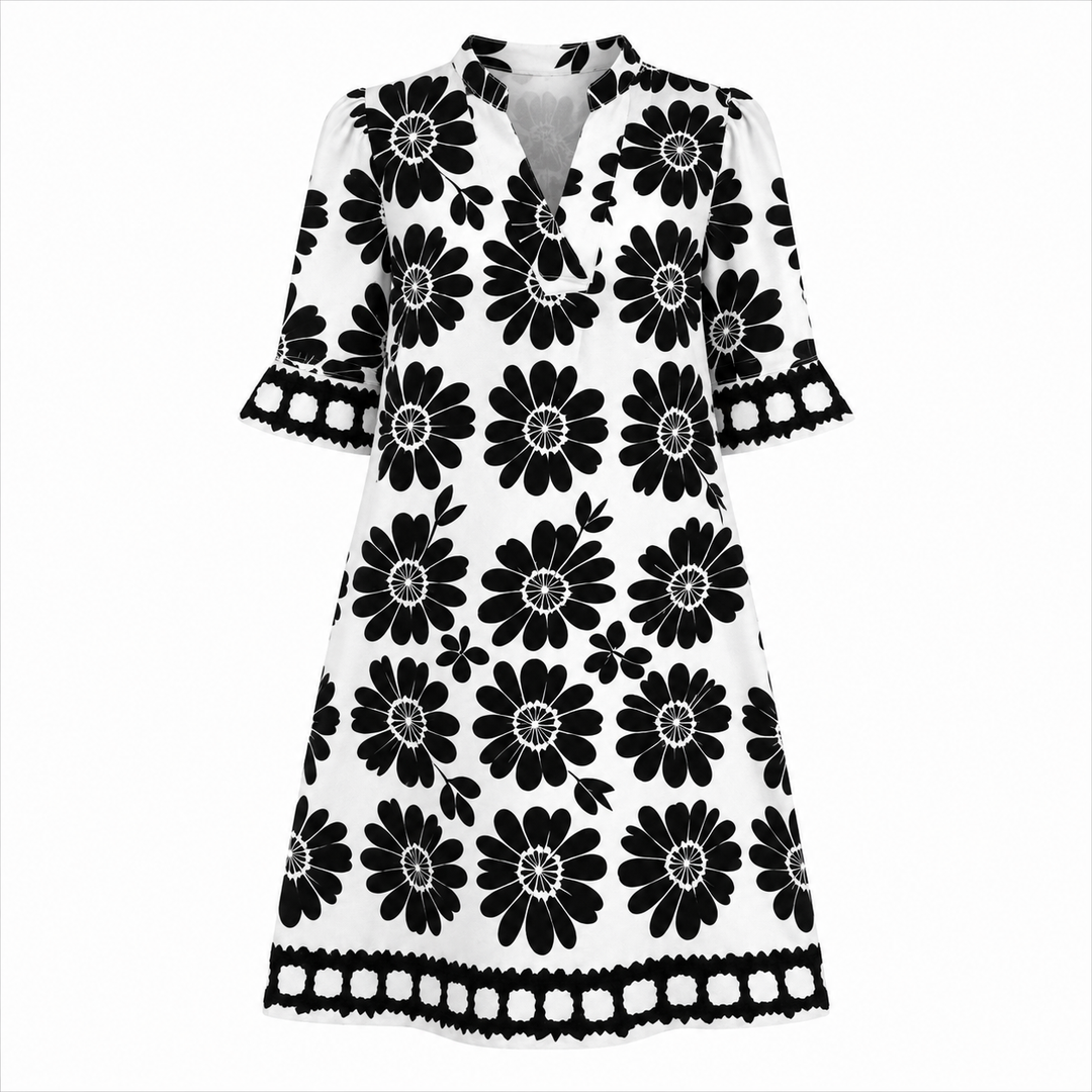 Hannah Collins | Floral V-Neck Mini Dress For Women