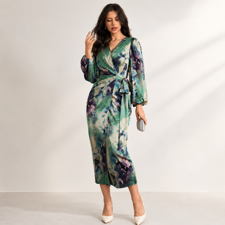 Holly Parker | Printed Wrap Midi Dress For Women