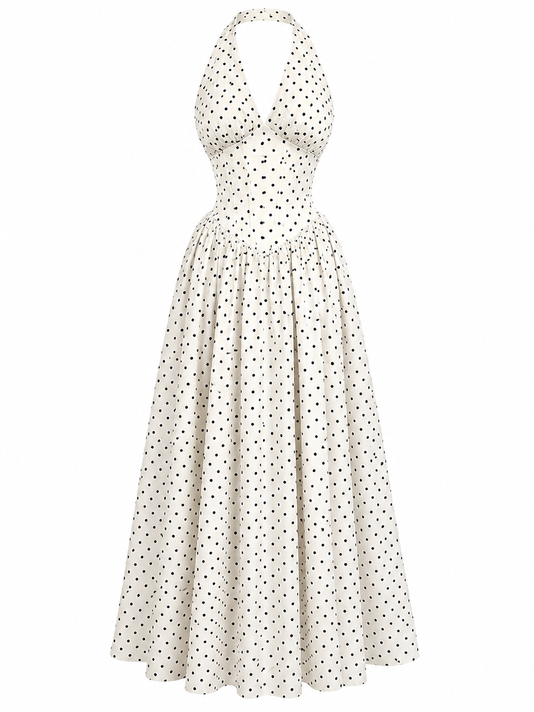 Holly Wright | Polka Dot Halter Maxi Dress For Women