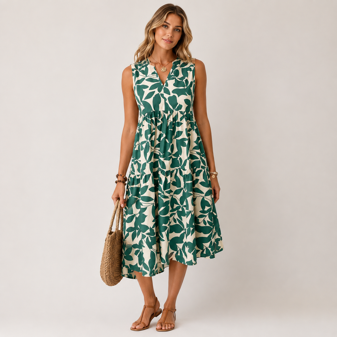 Imogen Clarke | Floral A-Line Midi Dress For Women
