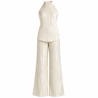 Imogen Rafferty | Pleated Halter Two-Piece Set For Women