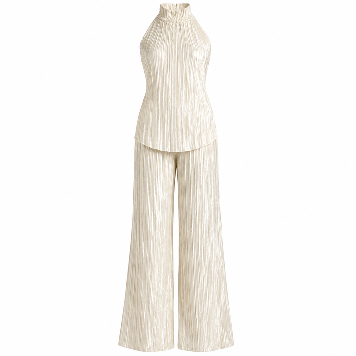 Imogen Rafferty | Pleated Halter Two-Piece Set For Women