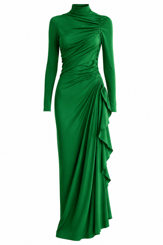 Imogen Wright | High-Neck Draped Maxi Dress For Women