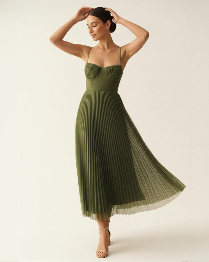 Isabella Moretti | Pleated Midi Dress For Women