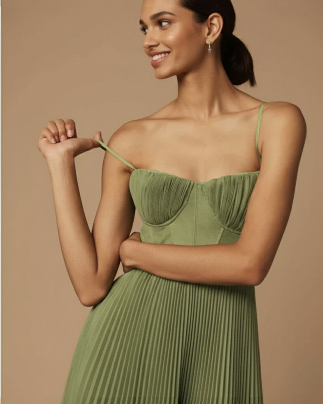 Isabella Moretti | Pleated Midi Dress For Women