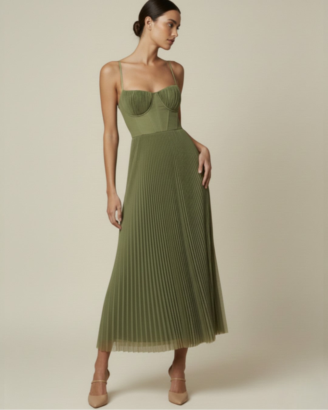 Isabella Moretti | Pleated Midi Dress For Women