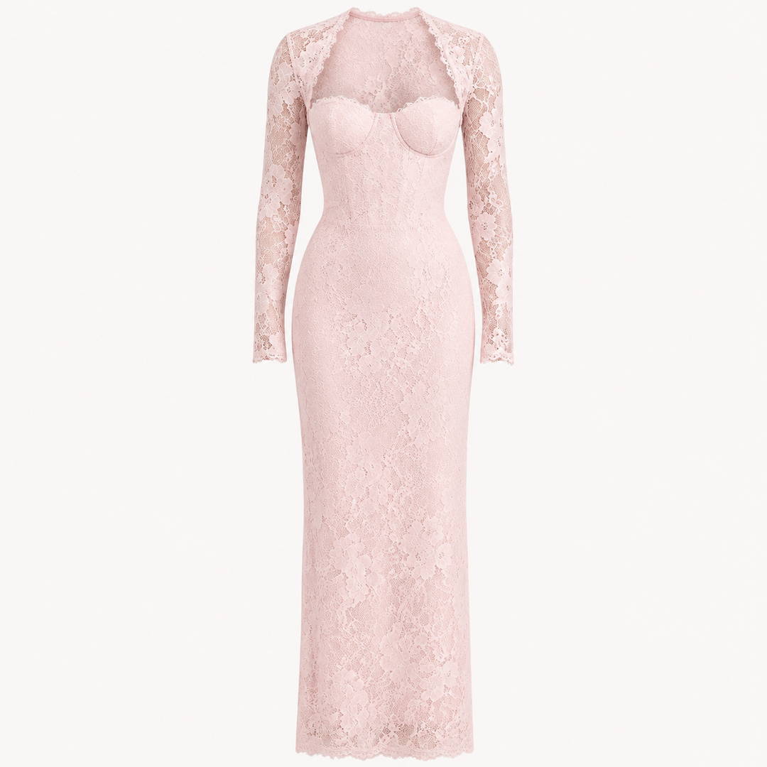 Isabelle Crawford | Lace Maxi Dress with Long Sleeves For Women