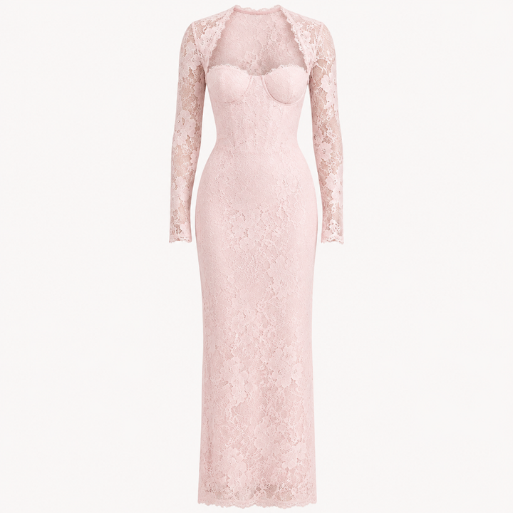 Isabelle Crawford | Lace Maxi Dress with Long Sleeves For Women