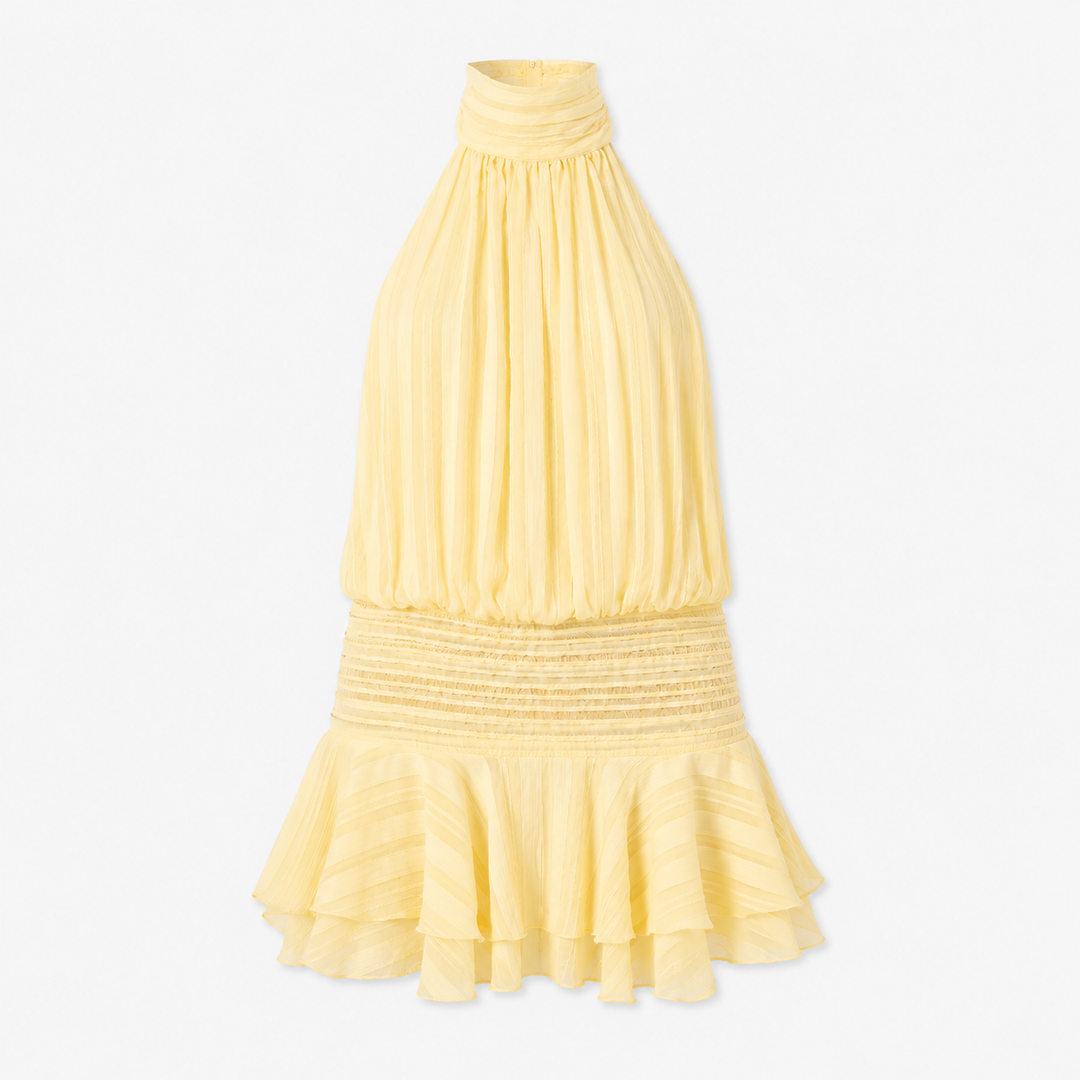 Isla Morgan | Halter Neck Ruffle Mini Dress For Women