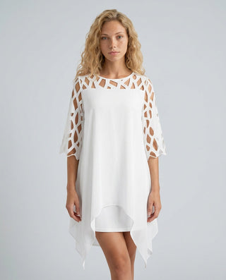 Ava Harrington | Mesh Sleeve Cape Mini Dress For Women