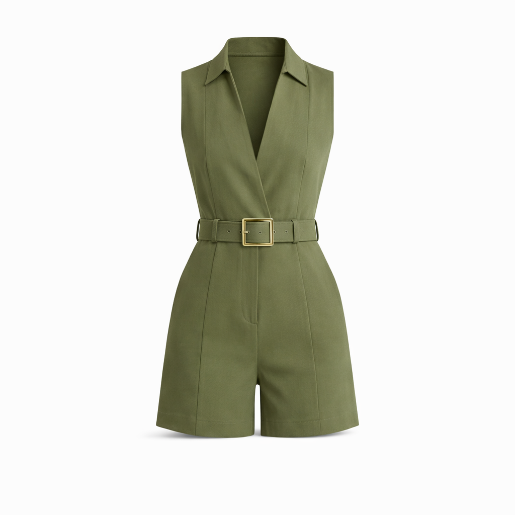 Sophia Kingston | Belted Sleeveless Playsuit For Women