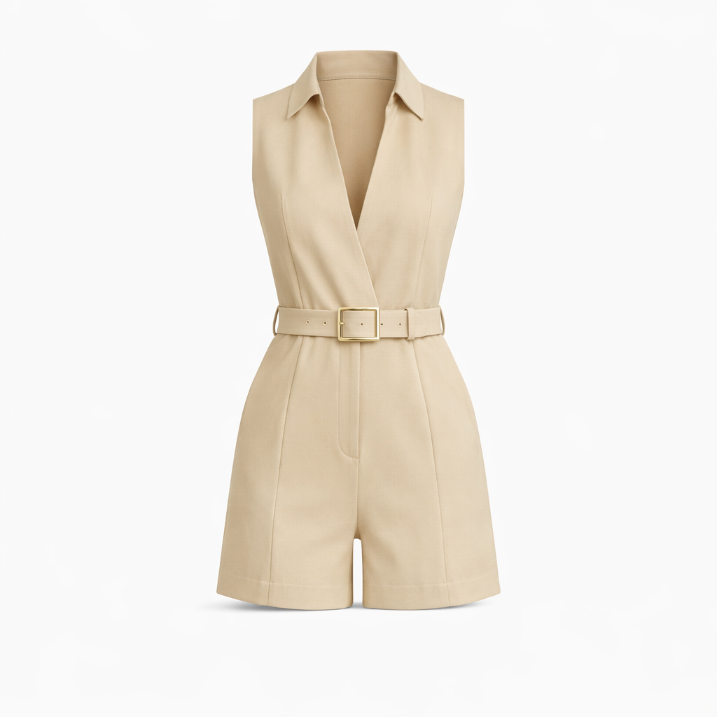 Sophia Kingston | Belted Sleeveless Playsuit For Women