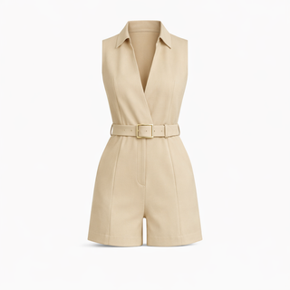 Sophia Kingston | Belted Sleeveless Playsuit For Women